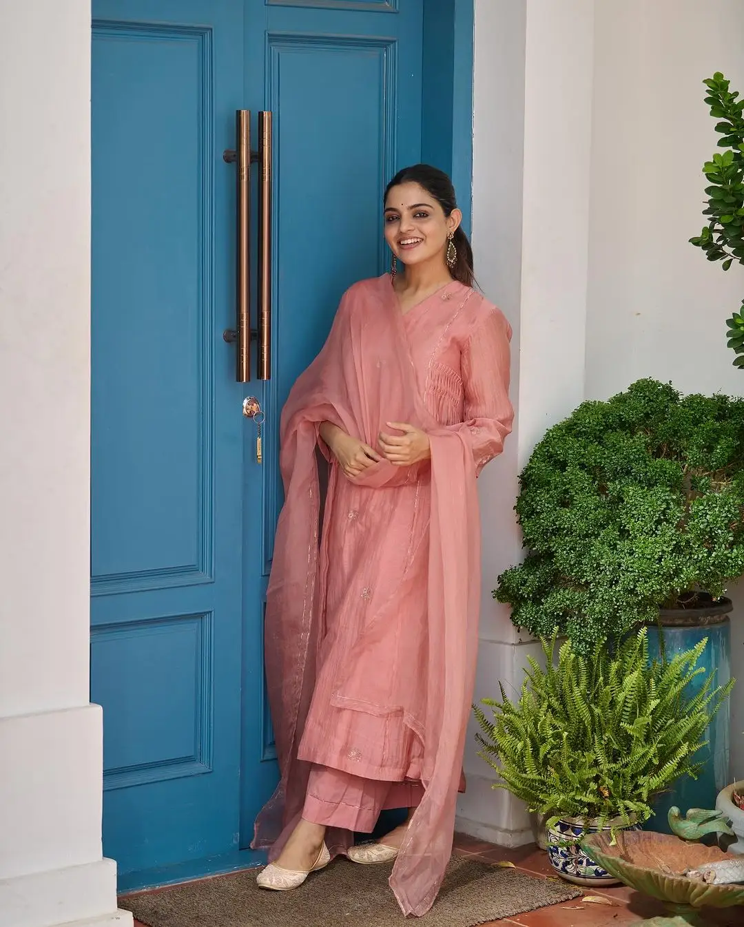 Nikhila Vimal Stills in Pink Gown